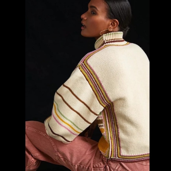 ANTHROPOLOGIE NWT Meadows Sunshine Wool Sweater Size 4. - Picture 4 of 13